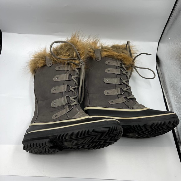 Esprit Edith Tall Winter Duck Boots Insulated Faux Fur Lace Up Women's Size 7 M - Picture 4 of 11